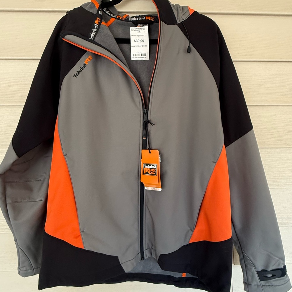 Timberland PRO Men's Black, Gray, and Orange Performance Jacket